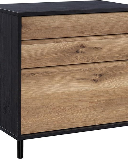 Sauder Acadia Way Lateral File, L: 30.32" x W: 19.45" x H: 29.76", Raven Oak Finish - LeafyLoom