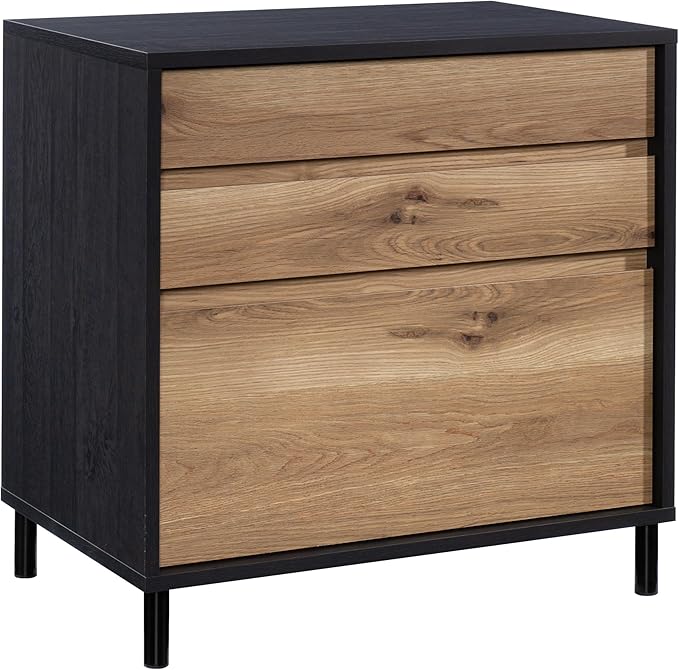 Sauder Acadia Way Lateral File, L: 30.32" x W: 19.45" x H: 29.76", Raven Oak Finish - LeafyLoom