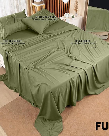 Utopia Bedding Full Bed Sheets Set - 4 Piece Bedding - Brushed Microfiber - Shrinkage and Fade Resistant - Easy Care (Full, Olive) - LeafyLoom