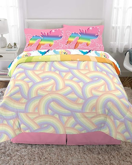 Franco Kids Bedding Super Soft Microfiber Comforter and Sheet Set, 5 Piece Full Size, My Little Pony - LeafyLoom
