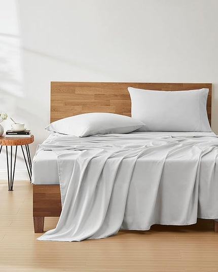 UGG 33607 Alahna Full XL Bed Sheets and Pillowcases 4-Piece Set Sleep in Luxury Machine Washable Deep Pockets Wrinkle-Resistant Breathable Cozy Comfort Silky Cooling Sheets, Full XL, Stone - LeafyLoom