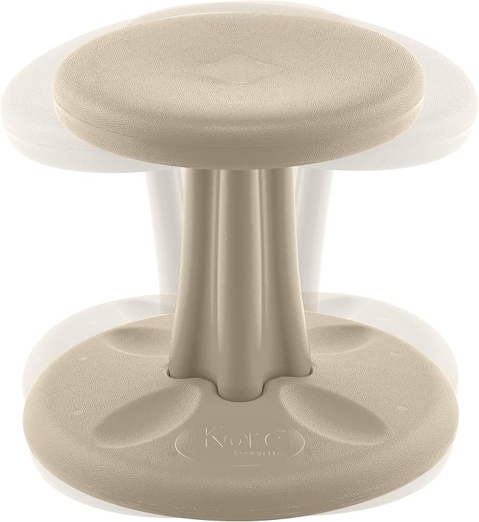 Kore Kids Preschool Wobble Chair - Flexible Seating Stool for Classroom, Preschool, Kindergarten & Elementary School - Age 4-5 yrs, Sand Dollar (12in) - LeafyLoom