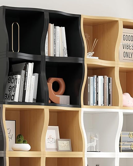 DIY Bookcase, 2 Cube Storage Organizer, Stackable Modular Book Shelf for Bedroom, Living Room, Office, Closet - LeafyLoom
