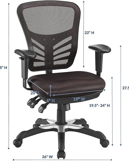 Modway Articulate Ergonomic Mesh Office Chair in Brown - LeafyLoom