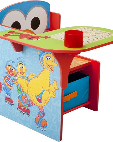 Delta Children Chair Desk With Storage Bin, Sesame Street - LeafyLoom