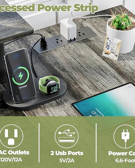 Homieasy L Shaped Computer Desk with Storage File Drawer, Reversible Home Office Desk with Recessed Power Strip and Led Strip, Corner Gaming Desk Work Study Table with Monitor Stand, Black Oak - LeafyLoom