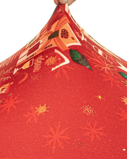 6PCS Christmas Dining Chair Covers, Stretch Removable Washable Dining Room Chair Protector Slipcovers, Xmas Tree Heart Kitchen Chair Cover, Slipcover Protector for Xmas Holiday Party Home Décor CZL