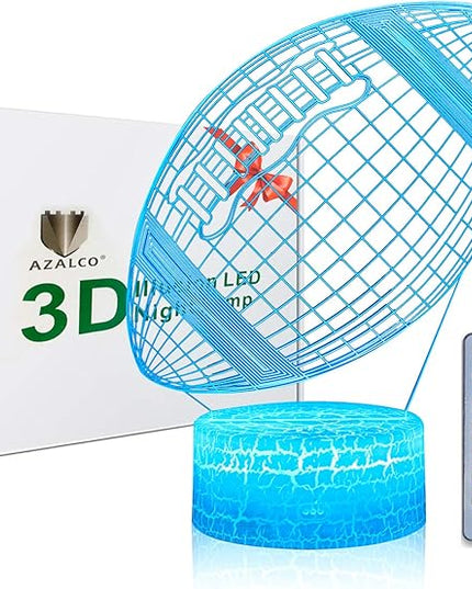 Rugby Night Light,3D Illusion Football Lamp for Kids Sprot Fans with 16 Colors Changing Remote Control&Smart Touch Bedroom Decor Lamp Holiday Xmas Birthday Gift - LeafyLoom