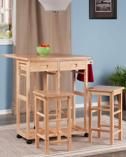 Winsome Wood Suzanne Kitchen, Square, Natural, Beech - LeafyLoom