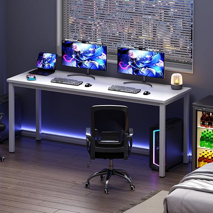 Need Large Computer Desk 70.8 x 23.6 inches Conference Table Large Office Desk Writing Table Workstation for Home Office,White 10FJGSAC3-180WW-60-ND - LeafyLoom