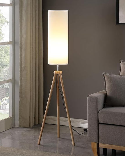 Ore International 58.5" in Lauren Modern Natural Tripod Floor LAMP - LeafyLoom