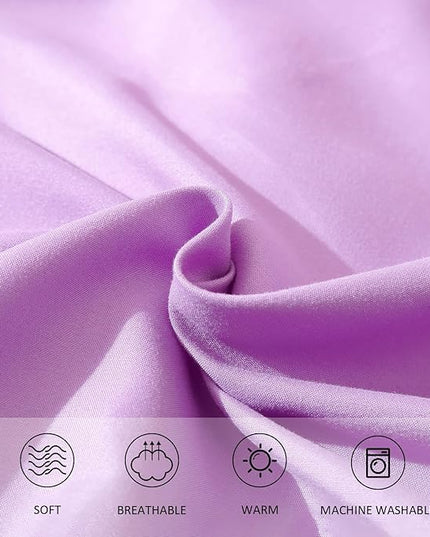 Lavender Purple Comforter Twin Size, Modern Bedding Set for Girls/Women, Cute Soft & Lightweight Chic Microfiber Bed Sets, 2pc- 1 Comforter & 1 Pillowcase (66x90 Inches) - LeafyLoom