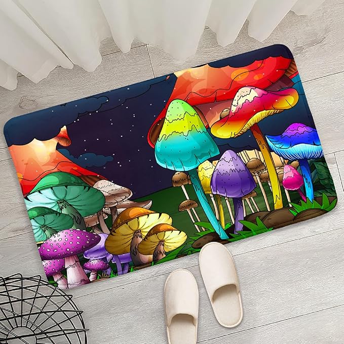 Mushroom Rugs for Bedroom Small Fantasy Mushroom Prints Rugs for Bedroom Mushroom Area Rugs for Girls Bedroom for Home Dining Living Room Rugs, 2'×3' - LeafyLoom
