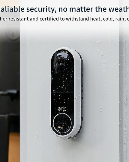 Arlo Essential Video Doorbell Wire-Free - HD Video, 180° View, Night Vision, 2 Way Audio, Direct to Wi-Fi No Hub Needed, Wire Free or Wired, Black - AVD2001B, 1 Count (Pack of 1) Arlo
