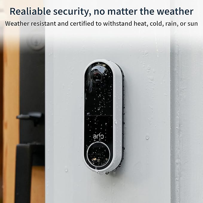 Arlo Essential Video Doorbell Wire-Free - HD Video, 180° View, Night Vision, 2 Way Audio, Direct to Wi-Fi No Hub Needed, Wire Free or Wired, Black - AVD2001B, 1 Count (Pack of 1) Arlo