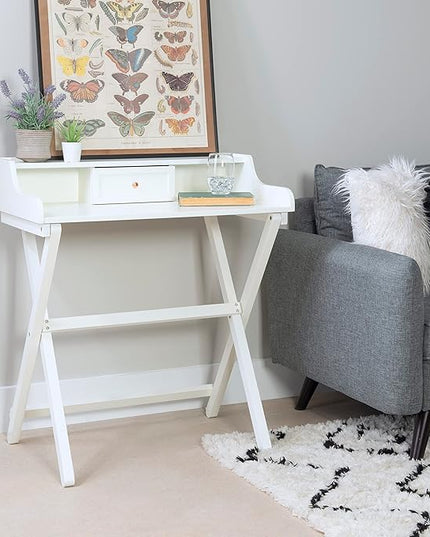 Linon Home Décor Mable White Folding Desk - LeafyLoom