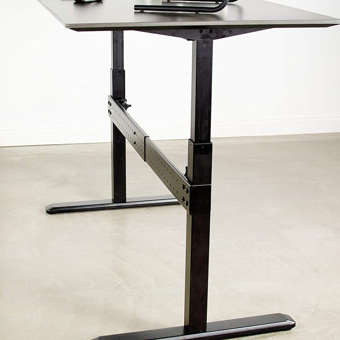 VIVO Black Universal Steel Clamp-on Desk Stabilizer Bar, 36 to 61.6 inch Bracket Support System for Sit to Stand Desk Frames, DESK-STB01B - LeafyLoom