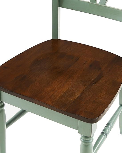 Crosley Furniture Shelby Dining Chairs (Set of 2), Distressed Teal - LeafyLoom