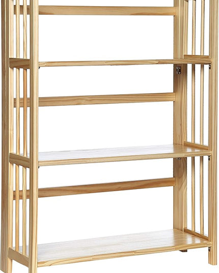 Casual Home 3-Shelf Folding Stackable Bookcase (27.5" Wide)-Natural - LeafyLoom