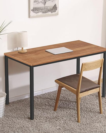 Large Table 24x48 inches Writing Computer Desk Modern Simple Study Desk Industrial Style Laptop Table for Home Office Brown Notebook Desk - LeafyLoom
