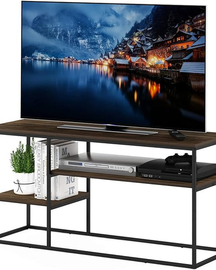 FURINNO Moretti Modern Lifestyle TV Stand, Columbia Walnut - LeafyLoom
