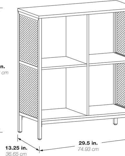 OSP Home Furnishings Ace Contemporary Modern Storage Cube Bookcase, 4 Cubes, White Finish - LeafyLoom