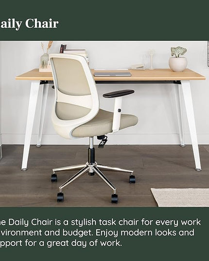 Branch Daily Chair - Computer Office Chair with Swivel, Lumbar Rest, and Adjustable Armrests - Sustainable, Stylish Mesh, & Adjustable Armrests - Comfortable Seating for Improved Posture - Green - LeafyLoom