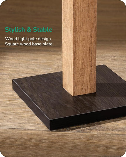 EDISHINE Wood LED Corner Floor Lamp, Modern Dimmable Light with Remote, Minimalist Standing Floor Light for Living Room, Bedroom, Office, 7 Color Temperature 2700~6000K, 46" - LeafyLoom