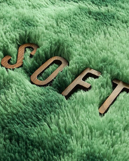 5x8 Large Area Rugs for Living Room, Super Soft Fluffy Modern Bedroom Rug, Tie-Dyed Green Indoor Shag Fuzzy Carpets for Girls Kids Nursery Room Home Decor - LeafyLoom