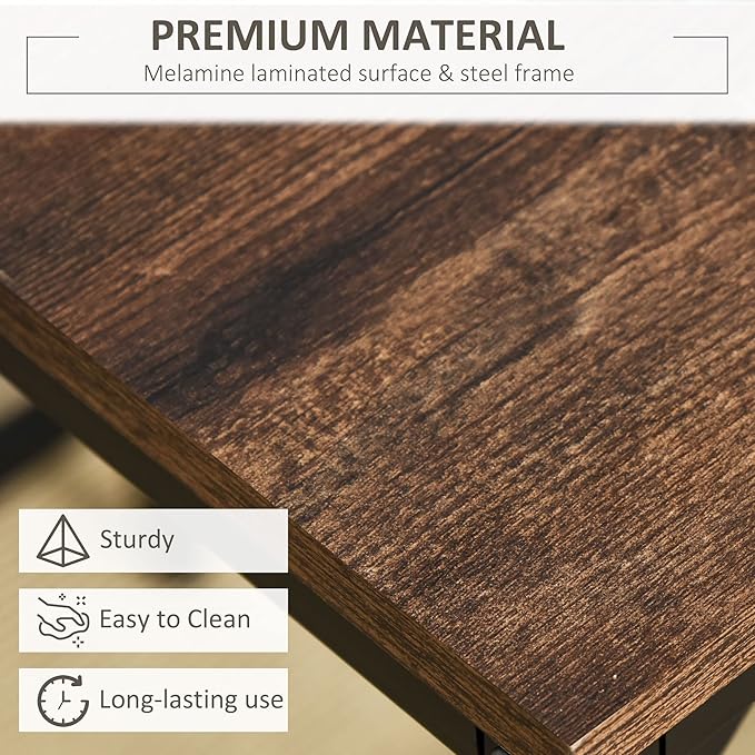 NicBex Dining Table Set for 4 Kitchen & Dining Room Tables 5-Piece Industrial Dining Table Set, Bar Table & 4 Stools Set, Space Saving for Pub & Kitchen, Living Room, Rustic Brown - LeafyLoom