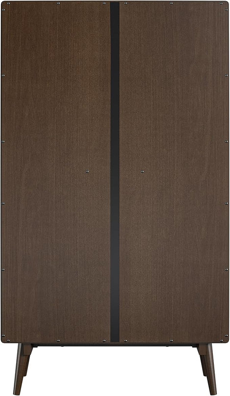 Novogratz Brittany 4 Shelf Bookcase, Walnut - LeafyLoom