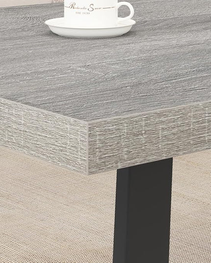 HSH Industrial Coffee Table, Modern Minimalist Center Table, Wooden Rectangle Living Room Table for Small Space, Farmhouse Wood and Metal Tea Table for Home Bedroom Office, Light Grey Oak, 47 in - LeafyLoom