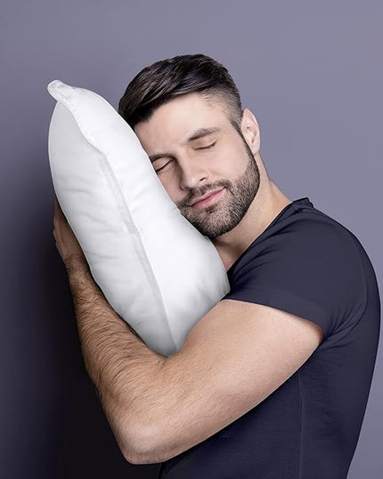 Utopia Bedding Bed Pillows for Sleeping (White), European Size, Set of 2, Hotel Pillows, Cooling Pillows for Side, Back or Stomach Sleepers - LeafyLoom