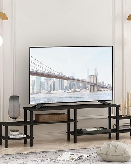 Furinno Turn-N-Tube Grand Stand for TV up, 78 Inch, Espresso - LeafyLoom