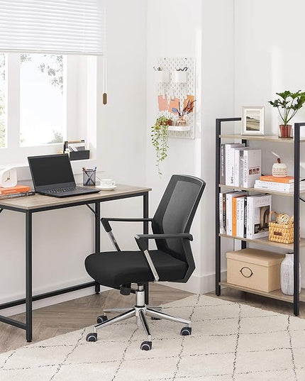 VASAGLE Computer Desk, Gaming Desk, Home Office Desk, for Small Spaces, 19.7 x 39.4 x 29.5 Inches, Industrial Style, Metal Frame, Greige and Black ULWD041B02V1 - LeafyLoom