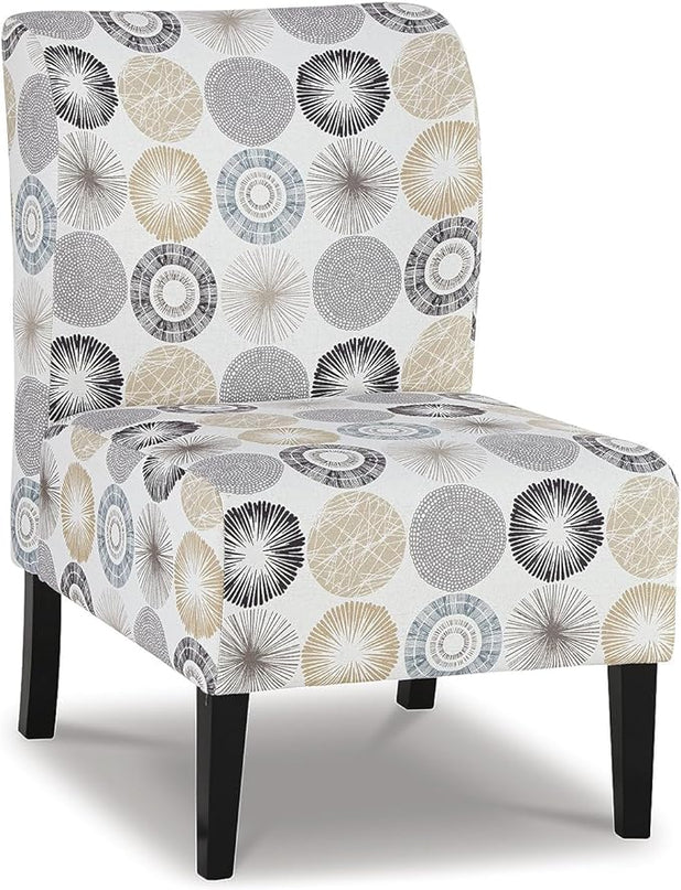 Signature Design by Ashley Triptis Casual Armless Accent Chair, Cream with Sunburst Pattern - LeafyLoom