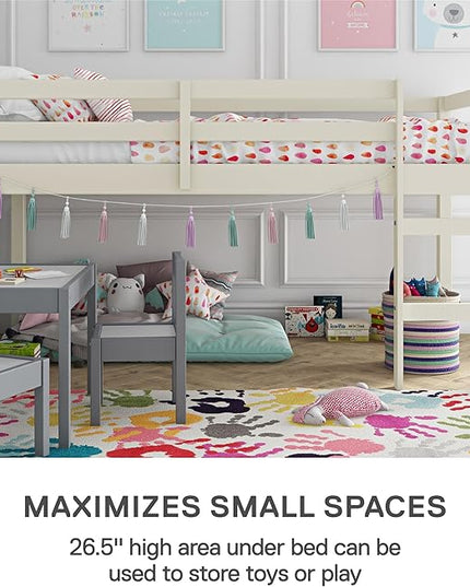 DHP Milton Junior Twin Loft Bed, White - LeafyLoom