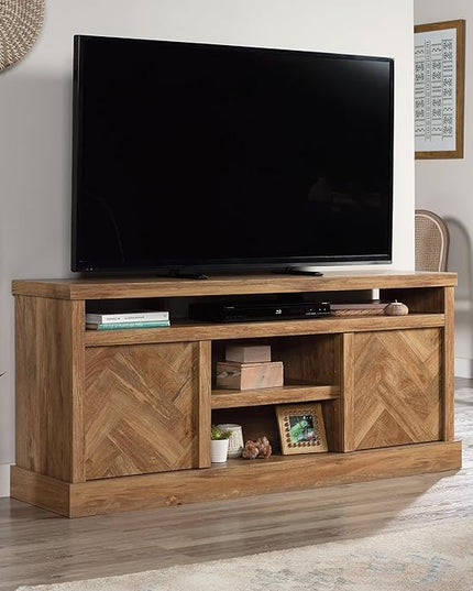 Sauder Cannery Bridge Credenza, for TVs' up to 65", Sindoori Mango finish - LeafyLoom