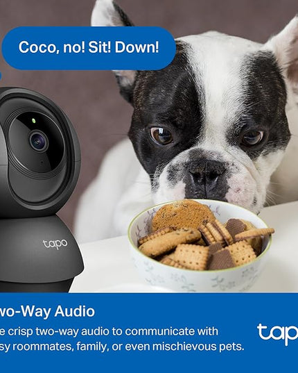 Tapo by TP-Link Pan/Tilt Security Camera for Baby Monitor, Pet Camera w/Motion Detection, 1080P, 2-Way Audio, Night Vision, Cloud & SD Card Storage, Works with Alexa & Google Home, Black (Tapo C201) Tapo