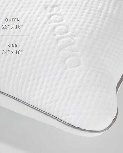 Saatva Cloud Memory Foam Pillow - Contouring & Lofty Pillow - Shredded Gel-Infused Memory Foam Fill - Perfect for Any Sleep Position - Queen (28"x16") 1 Pack - LeafyLoom