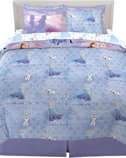 Disney Frozen 2 Kids Bedding Super Soft Comforter and Sheet Set with Sham, 7 Piece Full Size, "Official" Disney Product By Franco - LeafyLoom