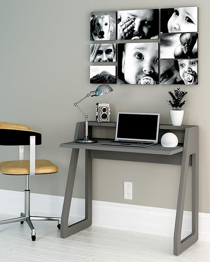 Computer Desk for Bedroom, Office & Small Spaces - Writing Desk Ideal for Students, Kids, Adults - Modern Design Compact Desk with Display Shelf - LeafyLoom