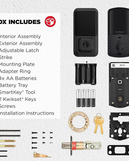 Kwikset Halo Wi-Fi Smart Lock, Keyless Entry Front Door Touchscreen Deadbolt, Matte Black Finish, Grade AAA Certified, UL Listed, Easy Install No Hub, App Control, Digital Remote Lock Kwikset
