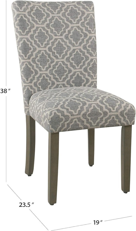HomePop Parsons Classic Upholstered Accent Dining Chair, Pack of 2, Grey - LeafyLoom