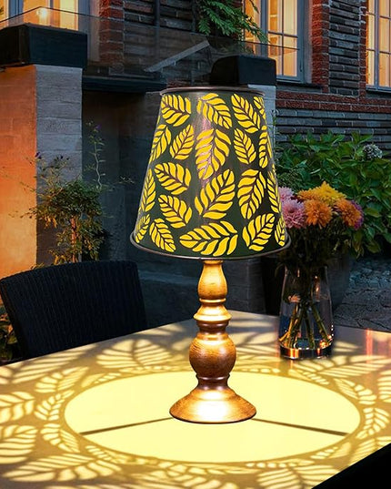 pearlstar Solar Table Lamps Bedside Lamps - Leaf Garden Waterproof Cordless Solar Table Lamps for Patio Garden Pathway Yard - LeafyLoom