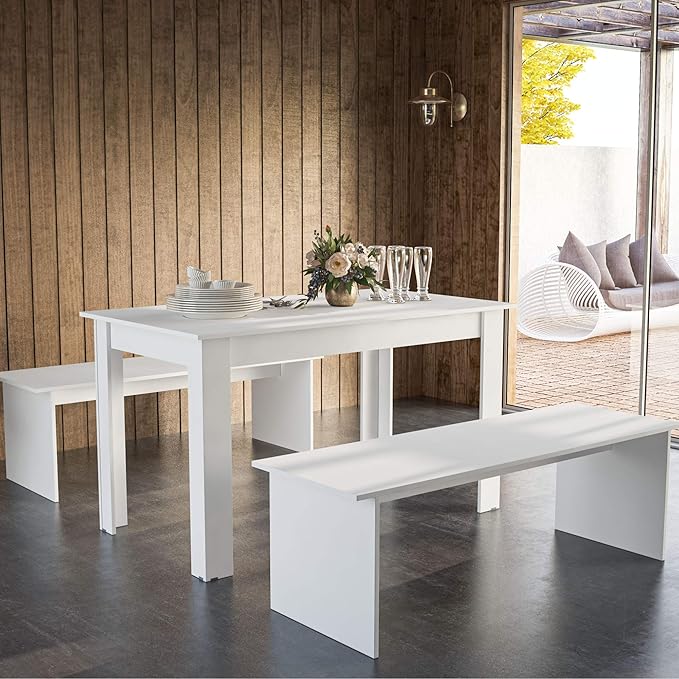 Boahaus Denali Dining Set, 2 benches - LeafyLoom