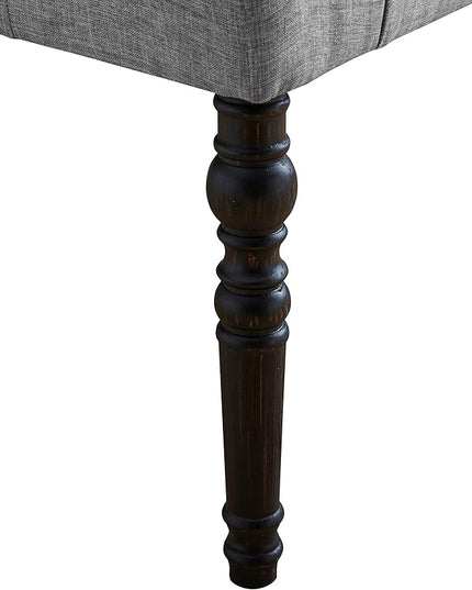 Roundhill Furniture Leviton Urban Style Dark Washed Wood Dining Set: Table, 4 Chairs and Bench, Gray - LeafyLoom