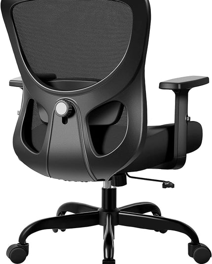 Office Chair Ergonomic Desk Chair with Adjustable Lumbar Support, Swivel Comfy Computer Chair Heavy Duty Executive Chair for Home Office - LeafyLoom