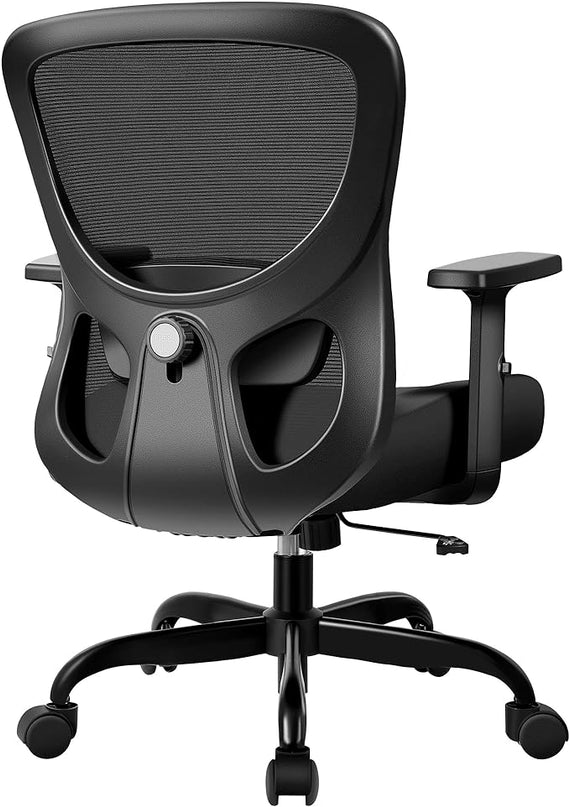 Office Chair Ergonomic Desk Chair with Adjustable Lumbar Support, Swivel Comfy Computer Chair Heavy Duty Executive Chair for Home Office - LeafyLoom