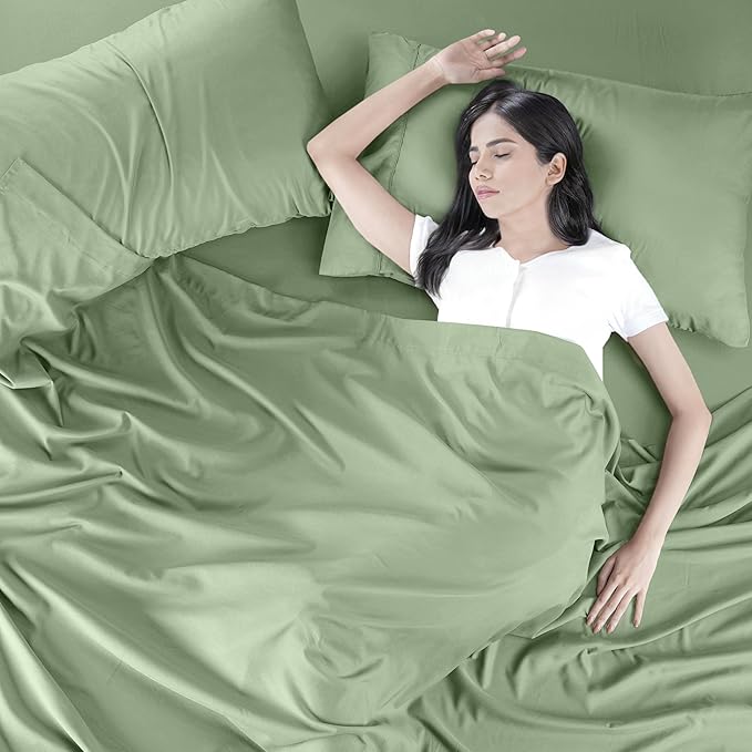 Utopia Bedding King Bed Sheets Set - 4 Piece Bedding - Brushed Microfiber - Shrinkage and Fade Resistant - Easy Care (King, Sage) - LeafyLoom